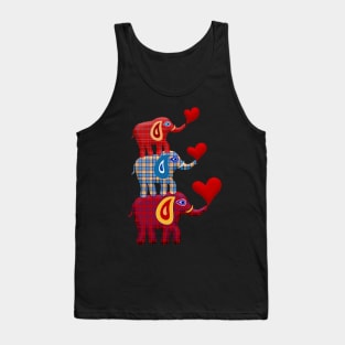 Merry Christmas Love Elephants Tank Top